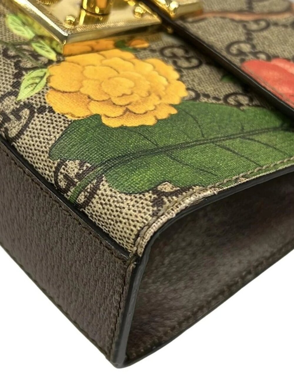 GUCCI Padlock Small,Guccitian 409487 Beige Dark Brown Multi PVC Leather - - Picture 6 of 15